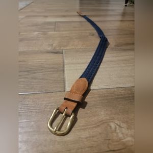 VINTAGE ROPE Navy belt with neutral brown suede